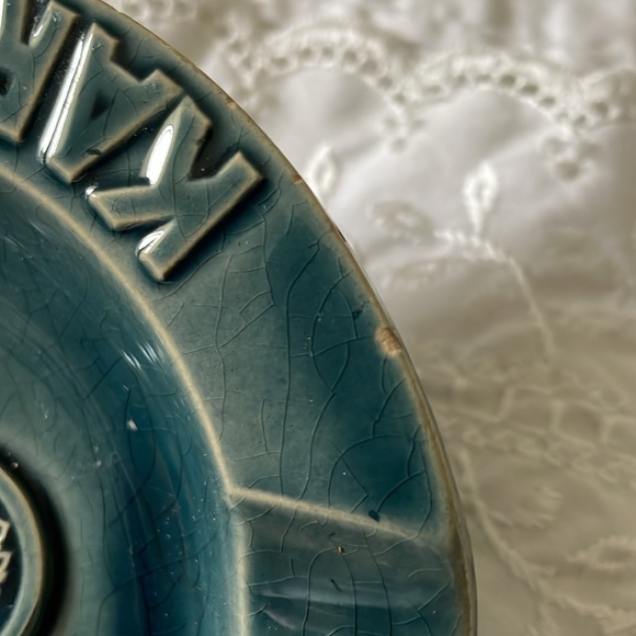 Herbert Wittekind German astray. Deep teal Crazing & small chips. 5.75 diameter. - Picture 6 of 8